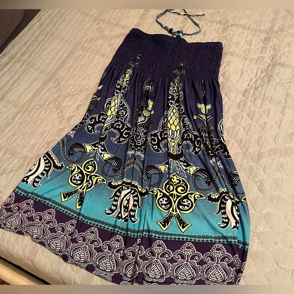 MESMERA~BOHO~HALTER DRESS~LG